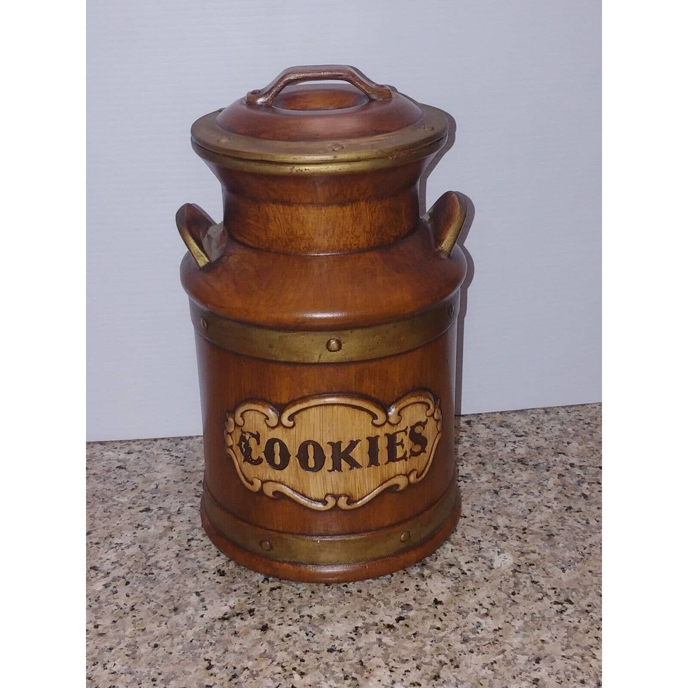 Brown Treasure Craft Milk Jug Cookie Jar 12" Tall VTG